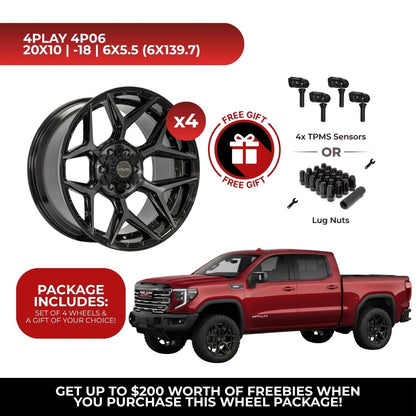 4Play 4P06 20x10 6x139.7 BBT 4pcs | Fits GMC Sierra 1500 | Free TPMS Sensors or Lug Nuts