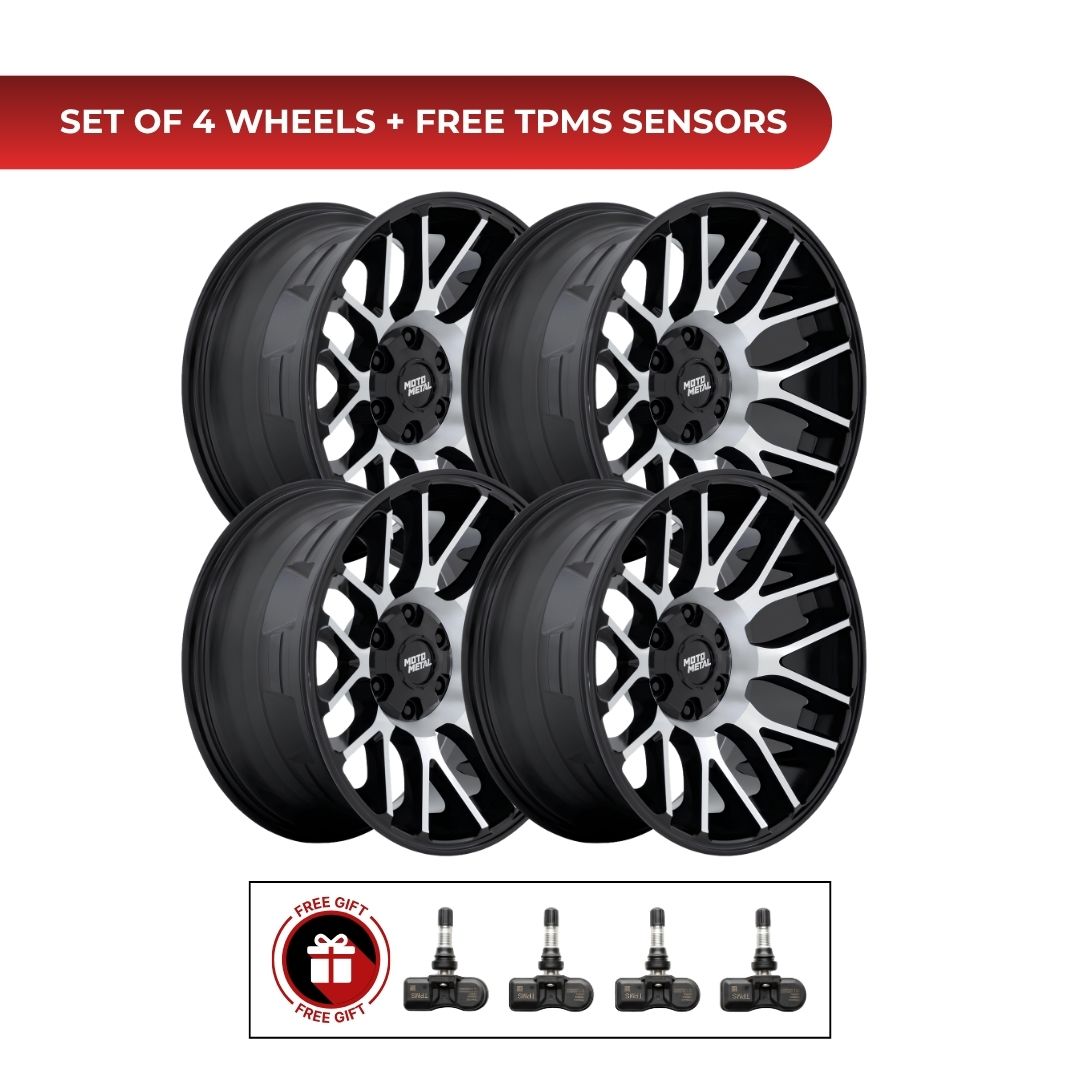 Moto Metal MO816 Overlook 20x10 6x139.7 GBM 4pcs | Fits Chevy Silverado 1500 | Free TPMS Sensors or Lug Nuts