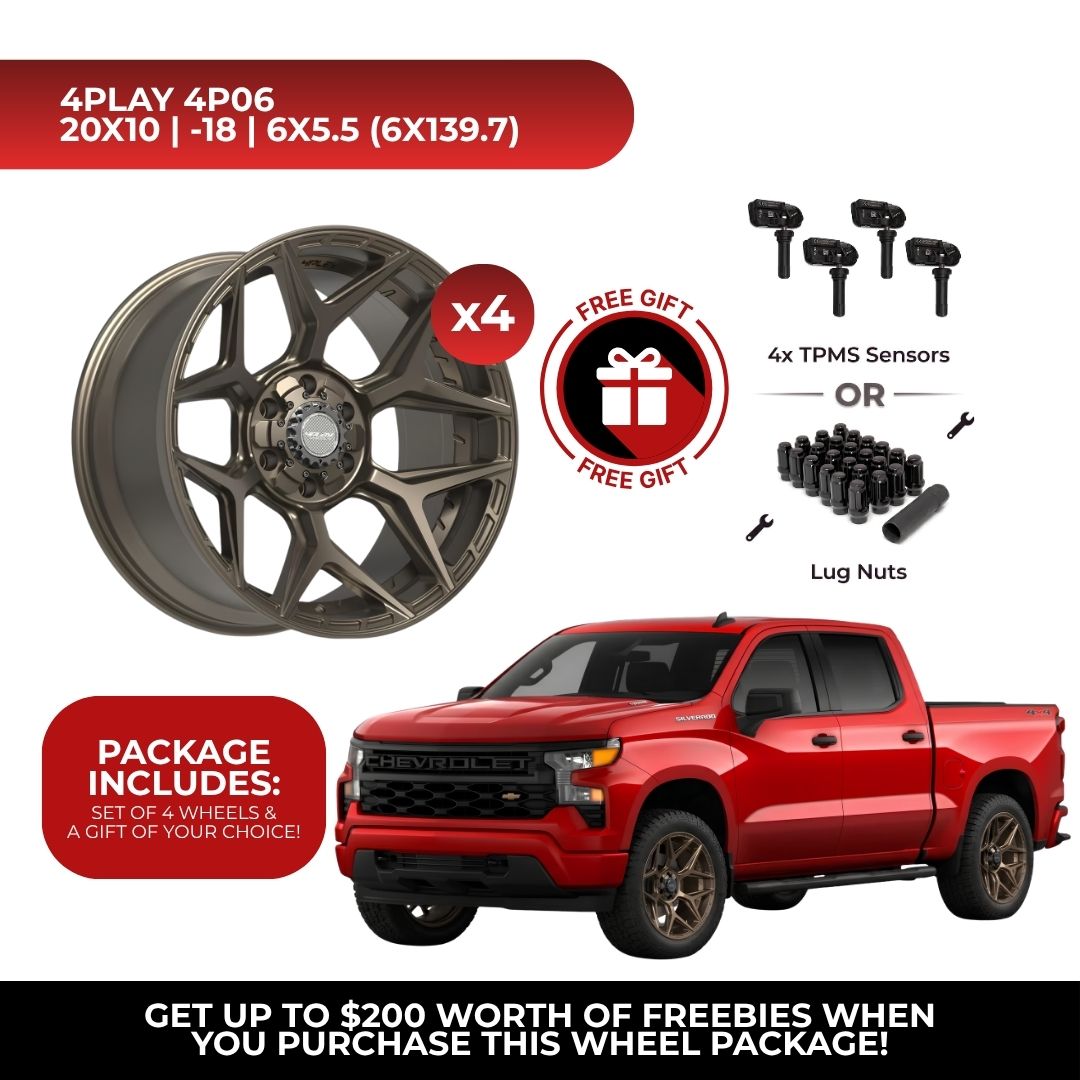 4Play 4P06 20x10 6x139.7 Bronze 4pcs | Fits Chevy Silverado 1500 | Free TPMS Sensors or Lug Nuts