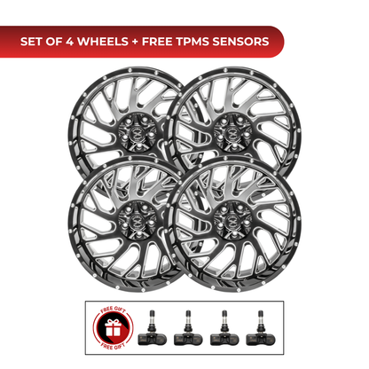 Xtreme Force XF-8 Concave 20x10 6x139.7 4pcs | Fits RAM 1500 | Free TPMS Sensors or Lug Nuts