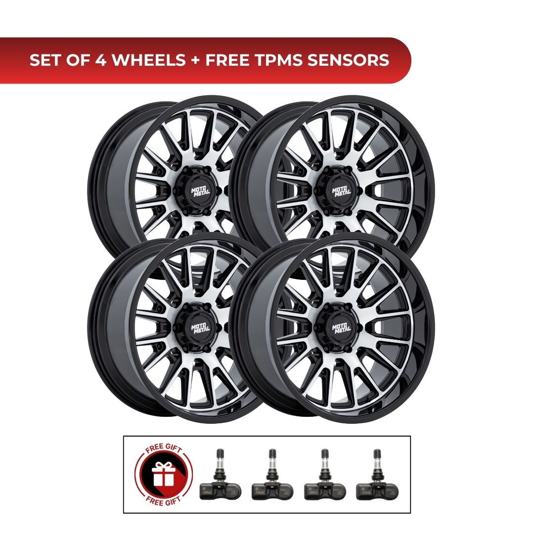 Moto Metal MO816 Overlook 20x10 6x139.7 4pcs | Fits Chevy Silverado 1500 | Free TPMS Sensors or Lug Nuts