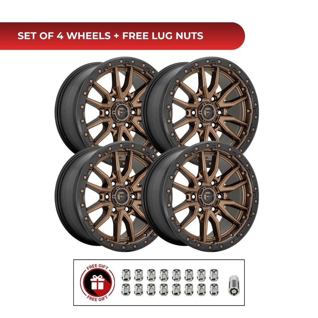 Fuel D681 Rebel 20x10 6x139.7 4pcs | Fits Chevy Silverado 1500 | Free TPMS Sensors or Lug Nuts