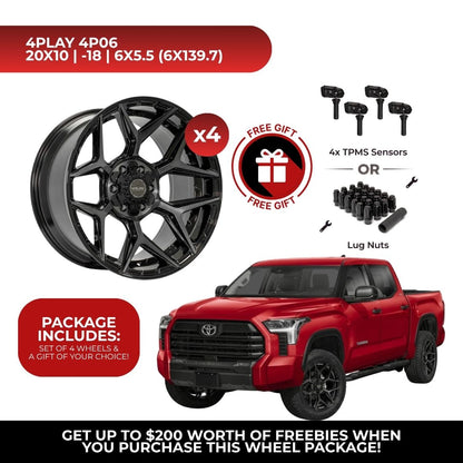 4Play 4P06 20x10 6x139.7 BBT 4pcs | Fits Toyota Tundra | Free TPMS Sensors or Lug Nuts