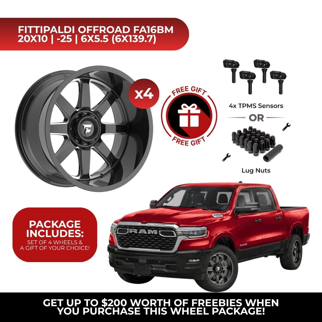 Fittipaldi Offroad FA16BM 20x10 6x139.7 4pcs | Fits RAM 1500 | Free TPMS Sensors or Lug Nuts