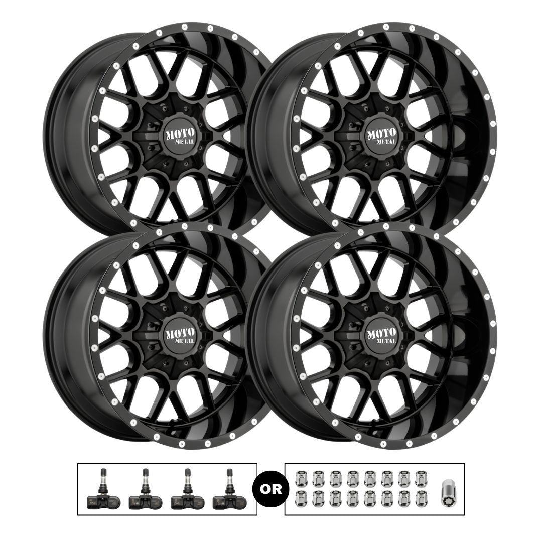 Moto Metal MO986 Siege 20x10 6x135 4pcs | Fits Ford F-150 | Free TPMS Sensors or Lug Nuts