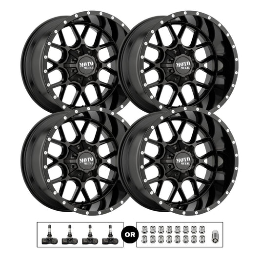 Moto Metal MO986 Siege 20x10 5x127 4pcs | Fits Jeep Wrangler | Free TPMS Sensors or Lug Nuts