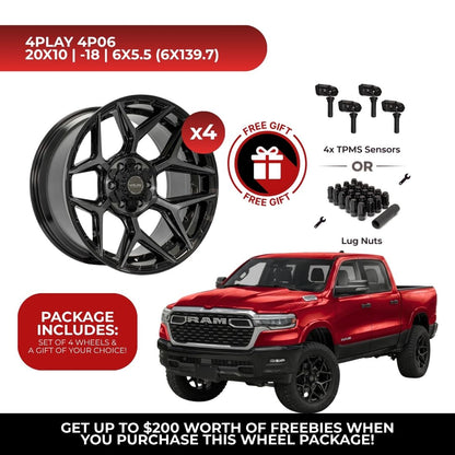 4Play 4P06 20x10 6x139.7 BBT 4pcs | Fits RAM 1500 | Free TPMS Sensors or Lug Nuts