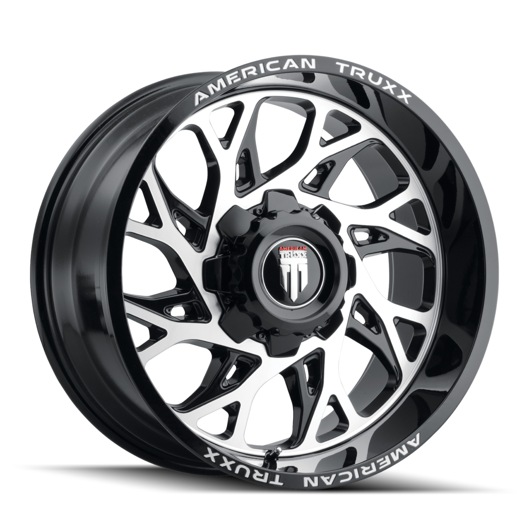 American Truxx AT1913 Destiny - 24x14 -76mm 8x165.1 (8x6.5) Gloss Black Machined Wheel | AT1913-24481M-76