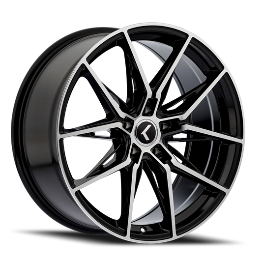 Kraze KR196 Evolve - 18x8.5 30mm 5x120 Gloss Black Machined Wheel | KR196-8812BM30