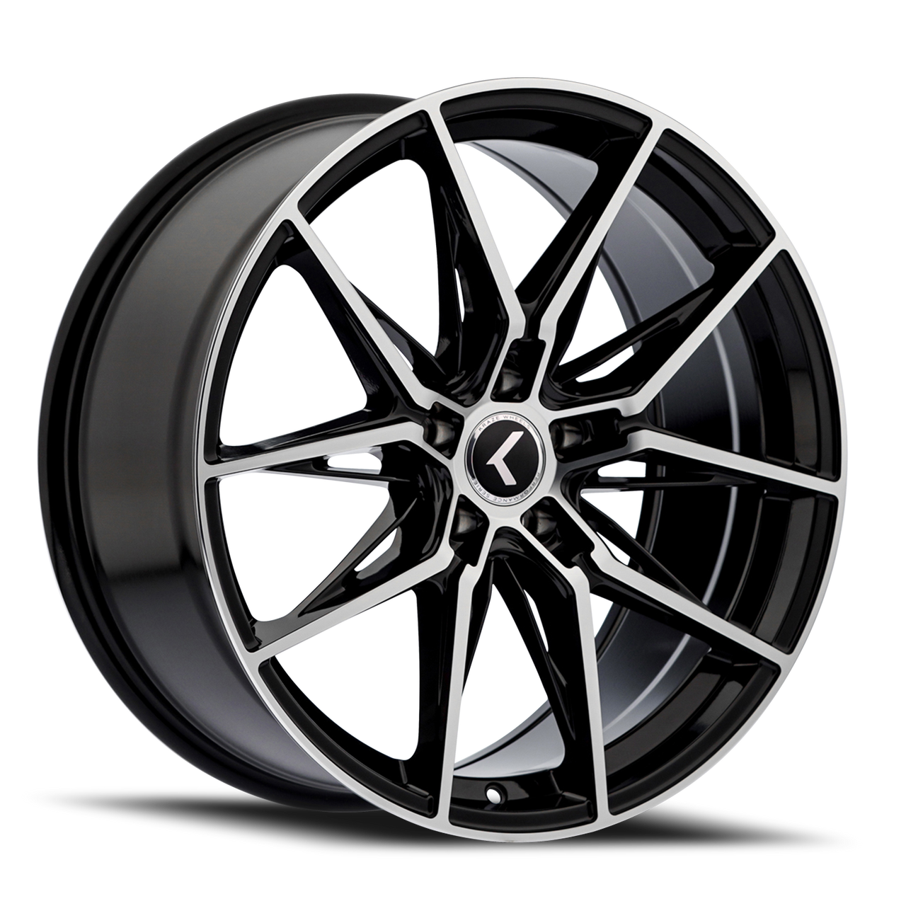Kraze KR196 Evolve - 19x8.5 40mm 5x112 Gloss Black Machined Wheel | KR196-9845BM40