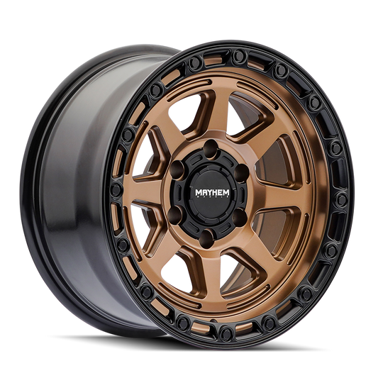 Mayhem 8306 Ridgeline - 17x8.5 0mm 5x127 Bronze/black Lip Wheel | 8306-7873BZ