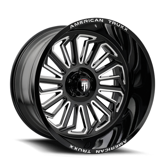 American Truxx AT1916 Butcher - 24x14 -76mm 6x135 Gloss Black Machined Wheel | AT1916-24436M