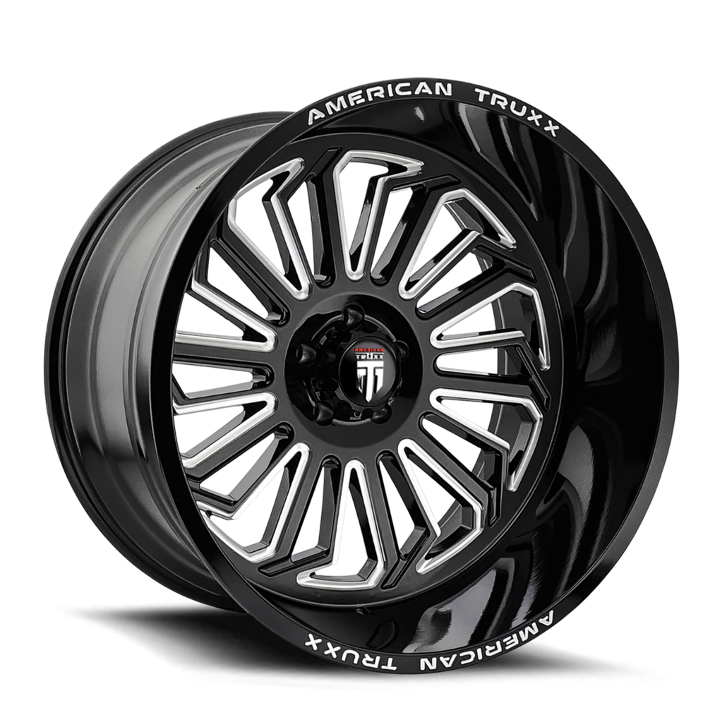 American Truxx AT1916 Butcher - 24x14 -76mm 5x127 (5x5) Gloss Black Machined Wheel | AT1916-24473M