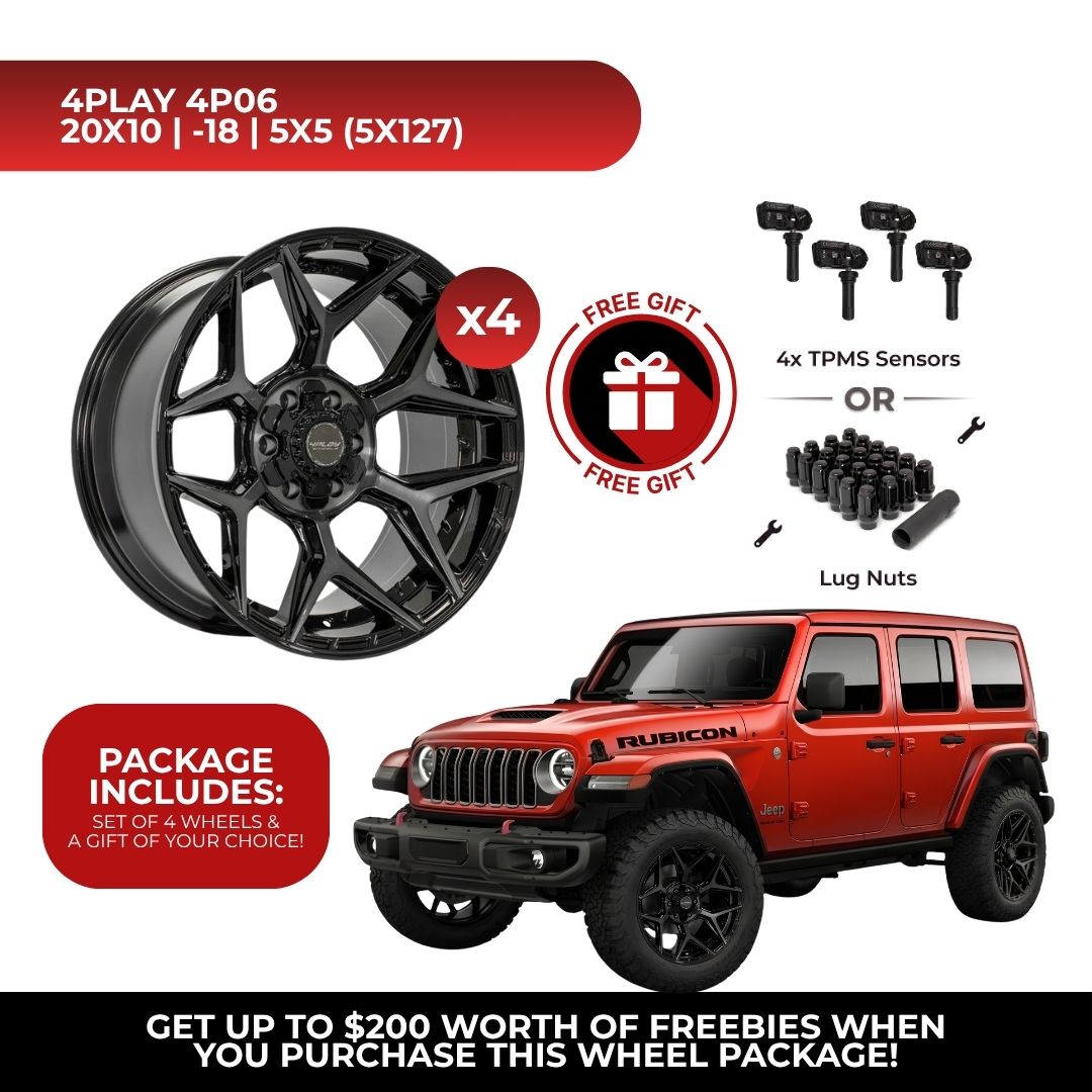 4Play 4P06 20x10 6x139.7 BBT 4pcs | Fits Jeep Wrangler | Free TPMS Sensors or Lug Nuts