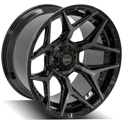 4Play 4P06 22x10 -18 6x135/6x139.7 Gloss Black with Brushed Spoke Faces