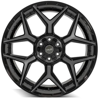4Play 4P06 22x12 -44 6x135/6x139.7 Gloss Black with Brushed Spoke Faces