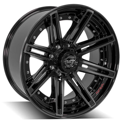 4PLAY Gen2 4P08 22x10 8x180mm -24et in Gloss Black w/ Brushed Face & Tinted Clear