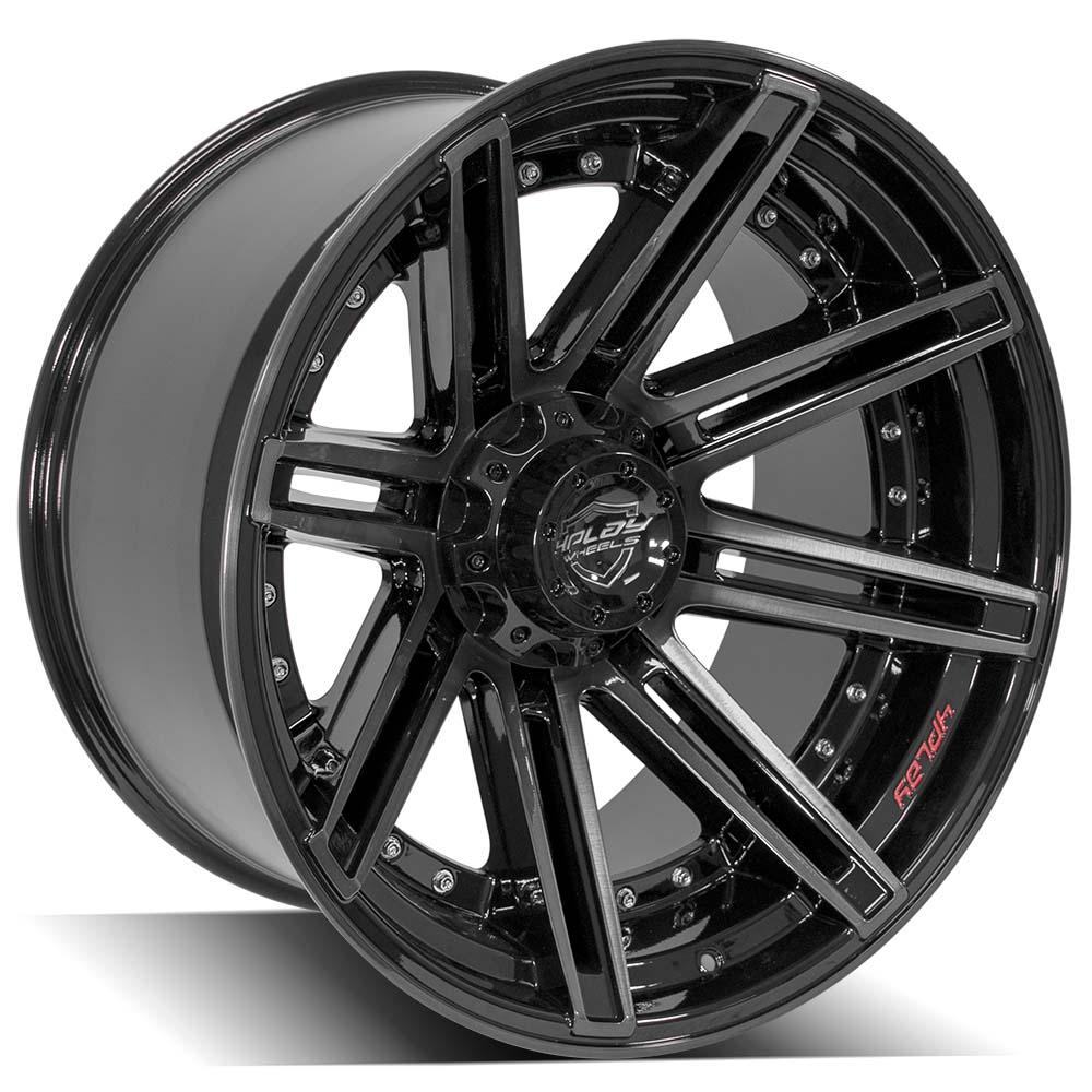 4play 4P08 20x10 ET-18 Bolt Pattern 6x135 6x139.7 Brushed Black