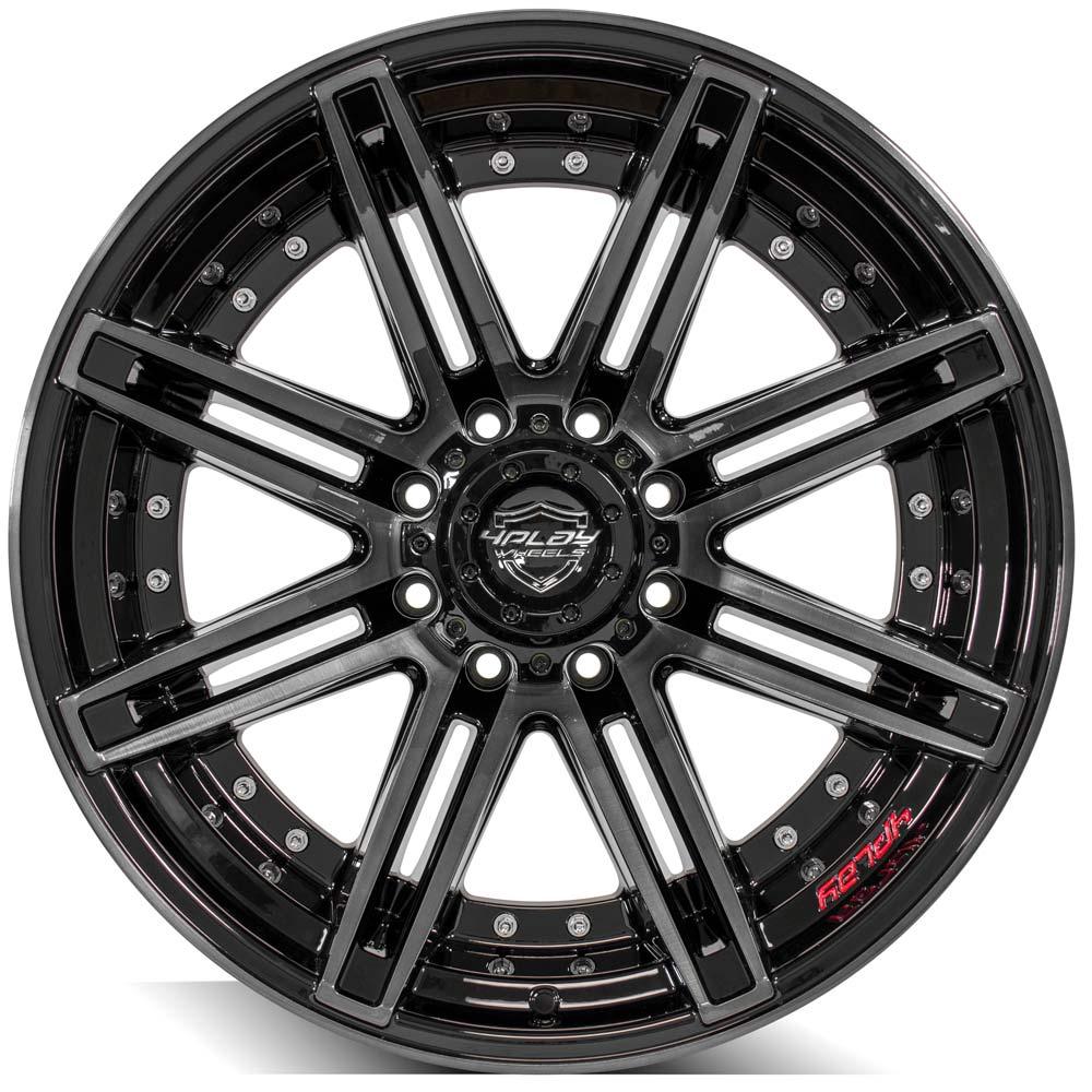 4play 4P08 20x10 Bolt Pattern 6x135 6x139.7 Black Brushed