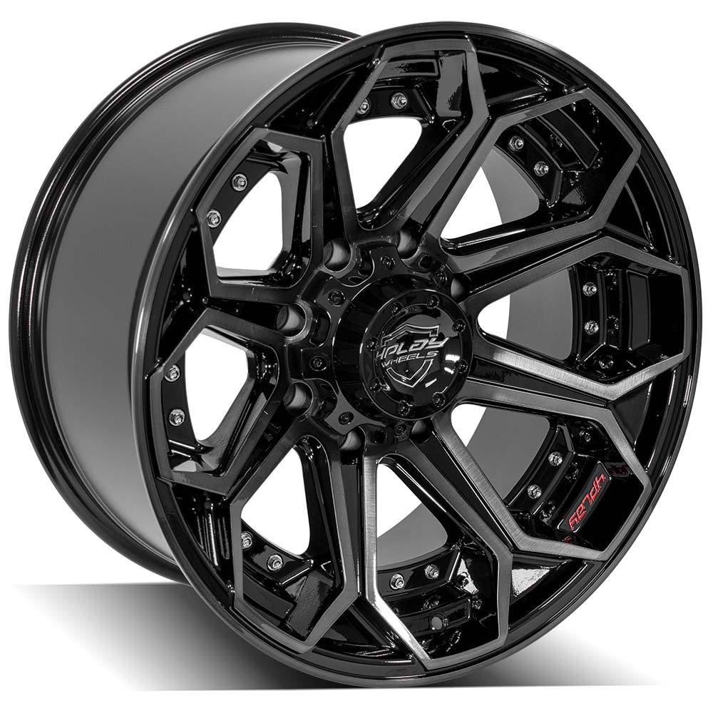 4PLAY Gen2 4P80R 20x10 8x180mm -24et in Gloss Black w/ Brushed Face & Tinted Clear