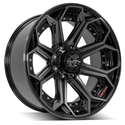 4PLAY Gen2 4P80R 22x10 8x180mm -24et in Gloss Black w/ Brushed Face & Tinted Clear