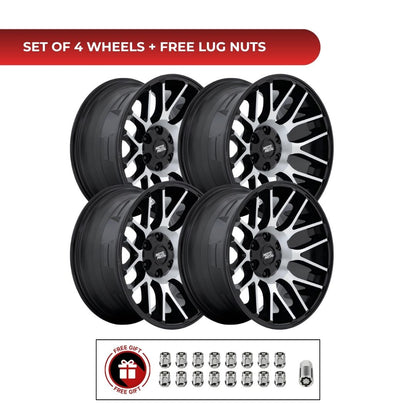 Moto Metal MO816 Overlook 20x10 6x139.7 GBM 4pcs | Fits Chevy Silverado 1500 | Free TPMS Sensors or Lug Nuts