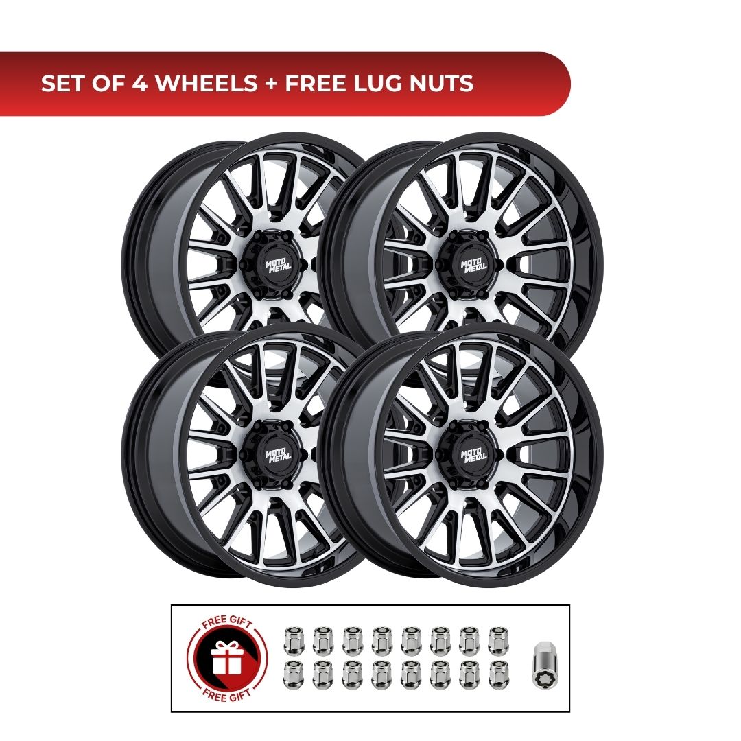 Moto Metal MO816 Overlook 20x10 6x139.7 4pcs | Fits Chevy Silverado 1500 | Free TPMS Sensors or Lug Nuts
