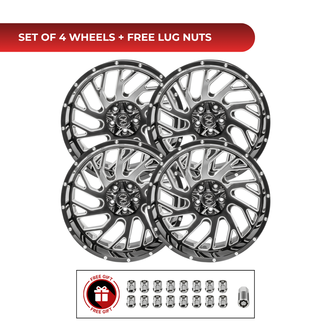 Xtreme Force XF-8 Concave 20x10 6x139.7 4pcs | Fits RAM 1500 | Free TPMS Sensors or Lug Nuts