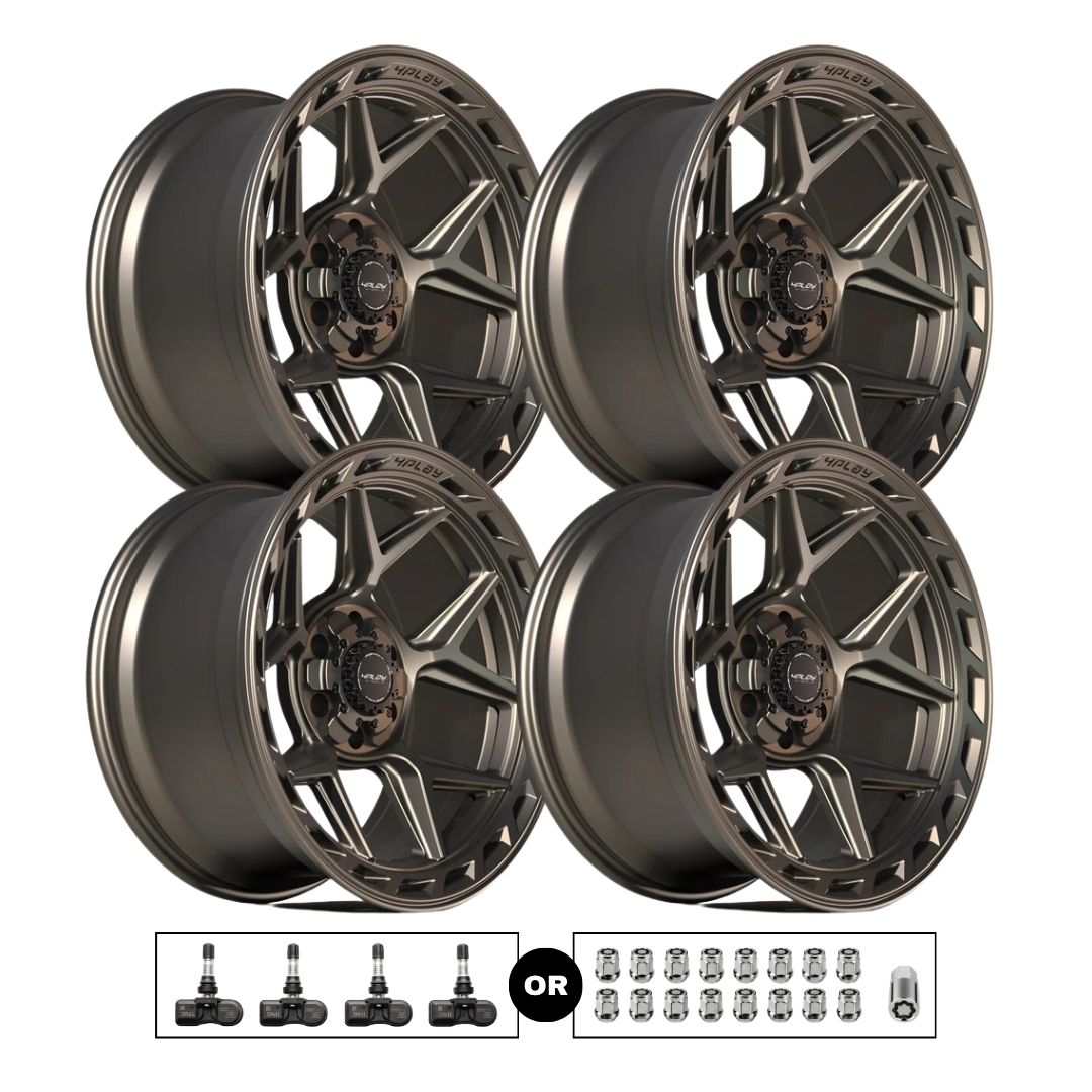 4Play 4P55 20x10 6x139.7 Bronze 4pcs | Fits Chevy Silverado 1500 | Free TPMS Sensors or Lug Nuts
