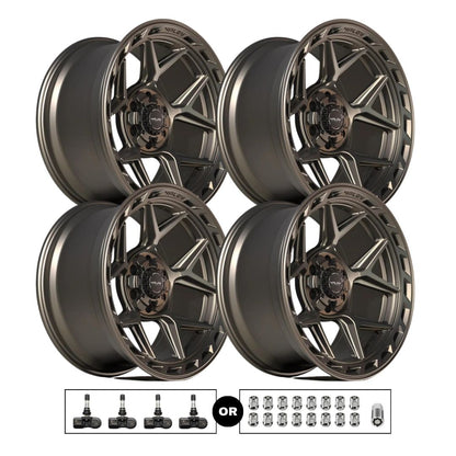 4Play 4P55 20x10 6x139.7 Bronze 4pcs | Fits Chevy Silverado 1500 | Free TPMS Sensors or Lug Nuts