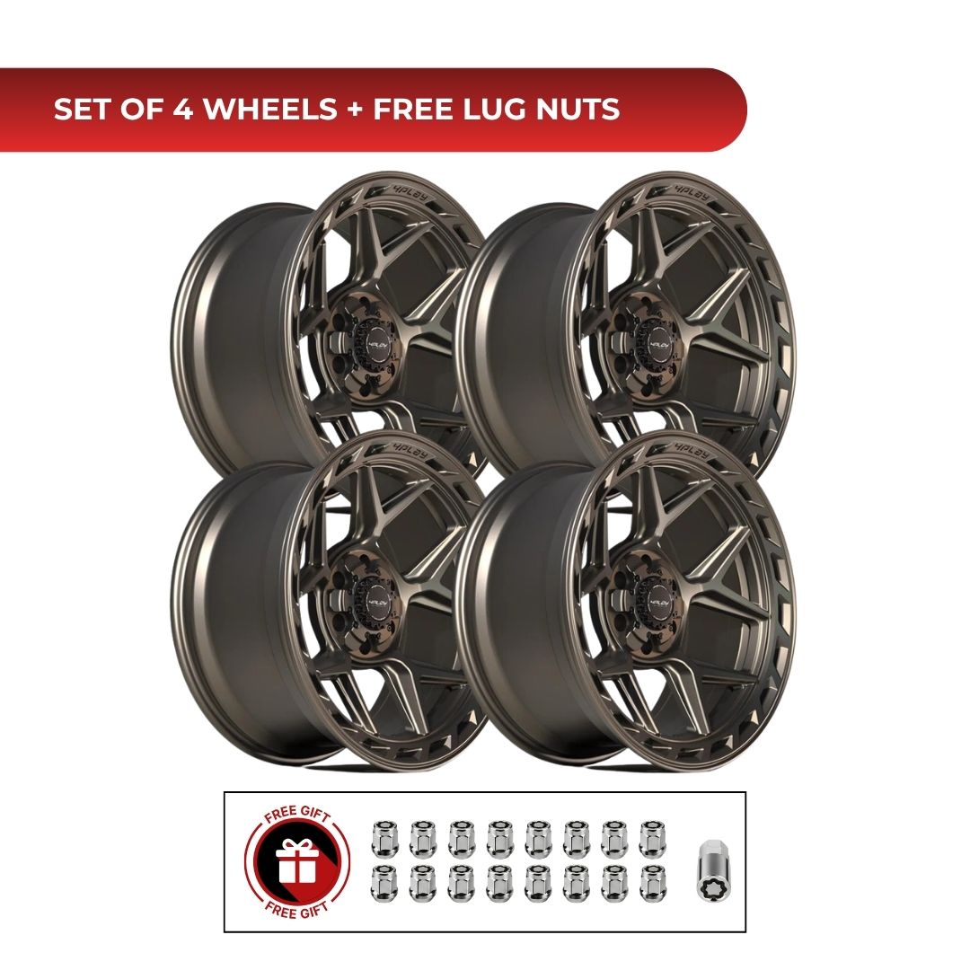 4Play 4P55 20x10 6x139.7 Bronze 4pcs | Fits Chevy Silverado 1500 | Free TPMS Sensors or Lug Nuts
