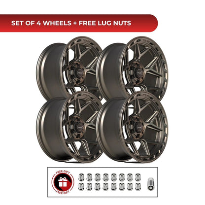4Play 4P55 20x10 6x139.7 Bronze 4pcs | Fits Chevy Silverado 1500 | Free TPMS Sensors or Lug Nuts