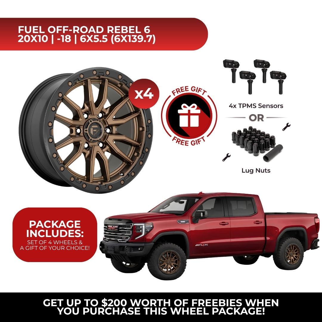 Fuel D681 Rebel 20x10 6x139.7 4pcs | Fits GMC Sierra 1500 | Free TPMS Sensors or Lug Nuts