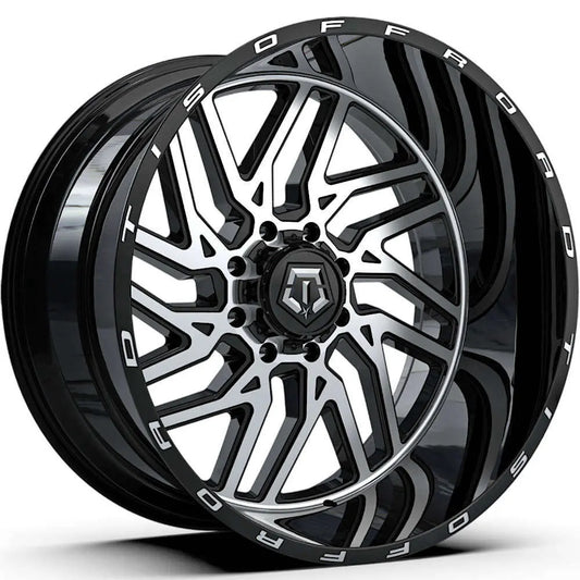 TIS 544MB 22x12 -44 8x6.5 Gloss Black with Machined Spoke Faces 5544MB-2228144
