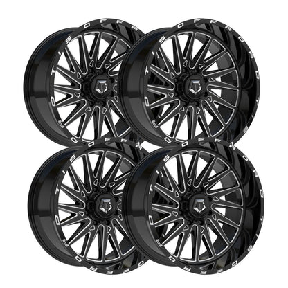 TIS 547BM 20x10 -25 5x127 4pcs | Fits Jeep Wrangler | Free TPMS Sensors or Lug Nuts