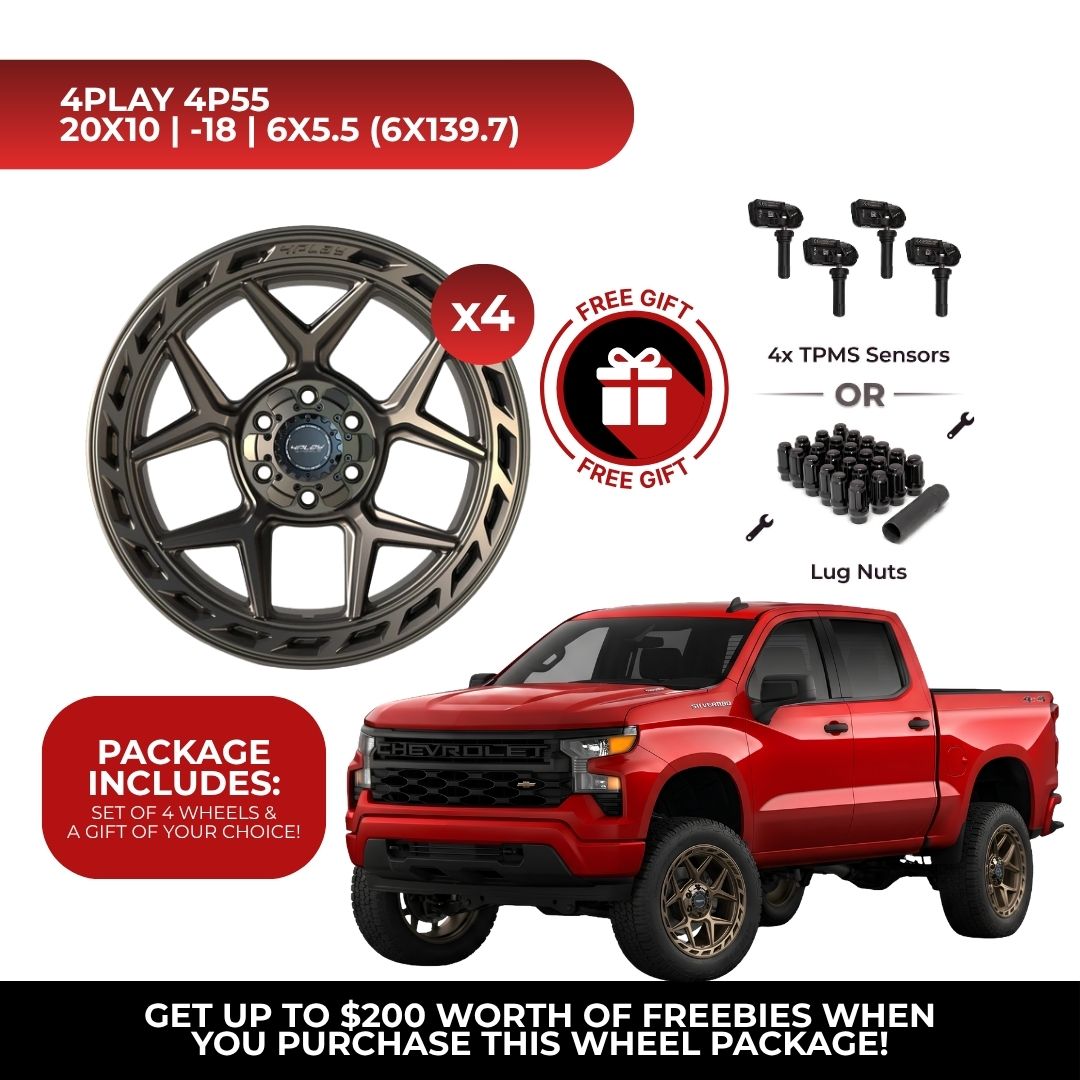 4Play 4P55 20x10 6x139.7 Bronze 4pcs | Fits Chevy Silverado 1500 | Free TPMS Sensors or Lug Nuts