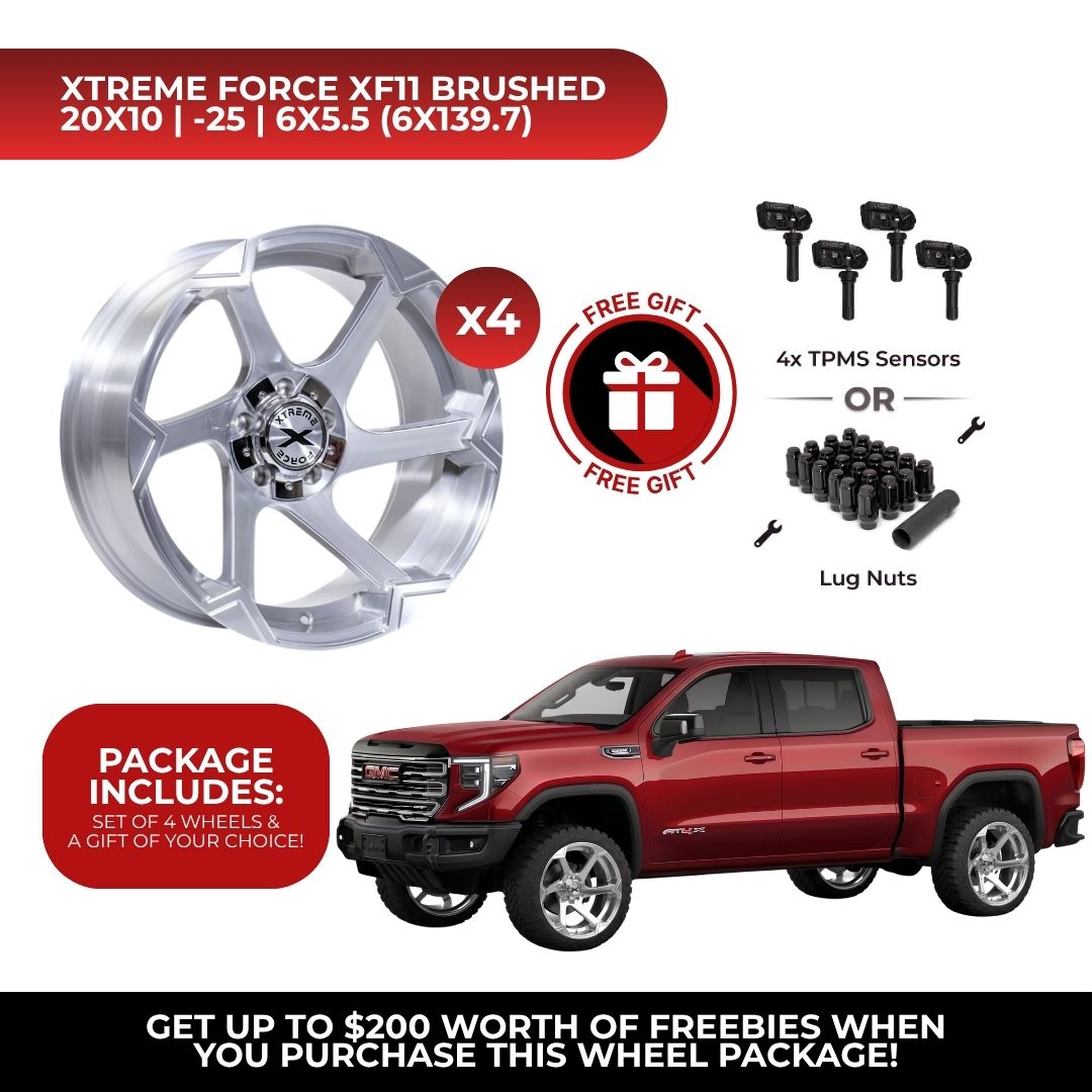 Xtreme Force XF-11 20x10 6x139.7 4pcs | Fits GMC Sierra 1500 | Free TPMS Sensors or Lug Nuts