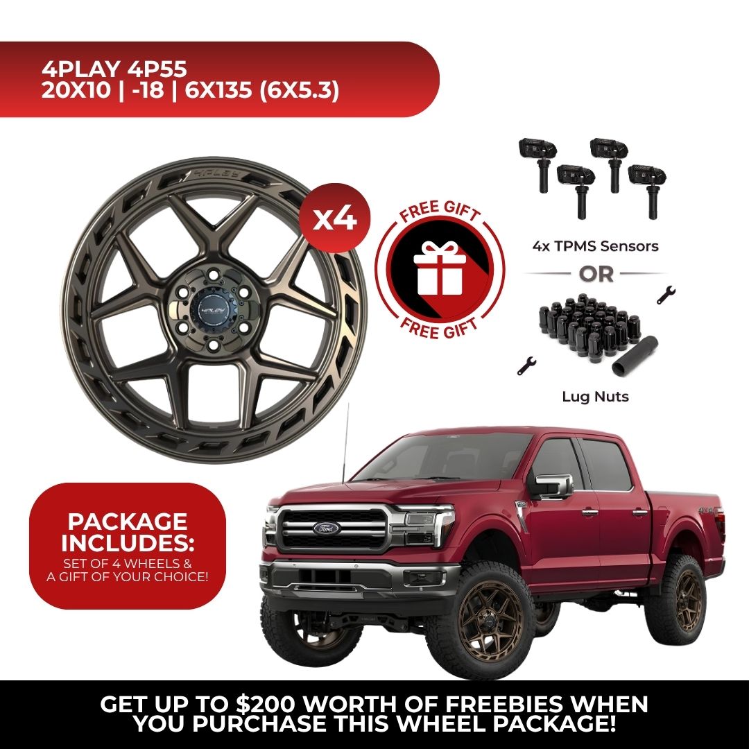4Play 4P55 20x10 6x135 Bronze 4pcs | Fits Ford F-150 | Free TPMS Sensors or Lug Nuts