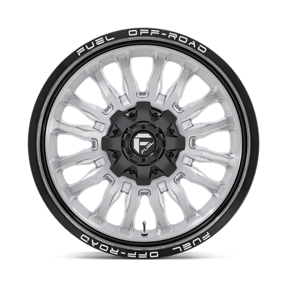 Fuel 1PC D798 ARC 20X9 1 8X170/8X6.7 Silver Brushed Face With Milled Black Lip