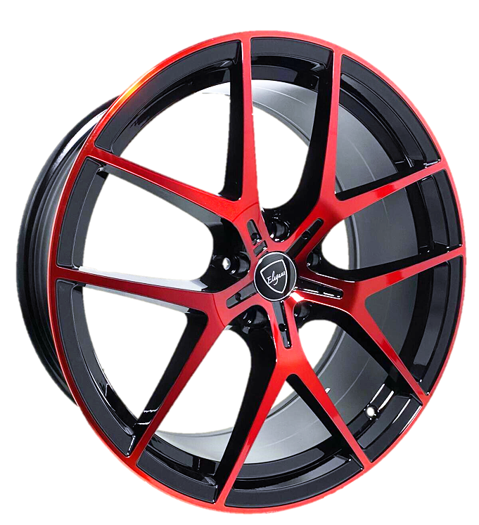 Elegant E017 20x8.5 35 5x114.3/Gloss Black Candy Red Face