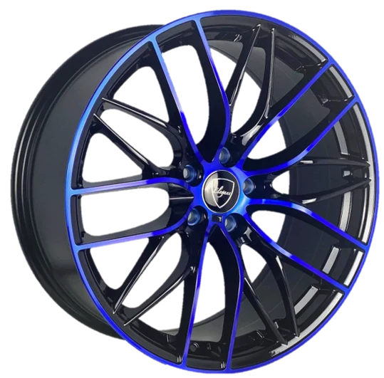 Elegant E010 20x8.5 35 5x114.3 Gloss Black Candy Blue Face