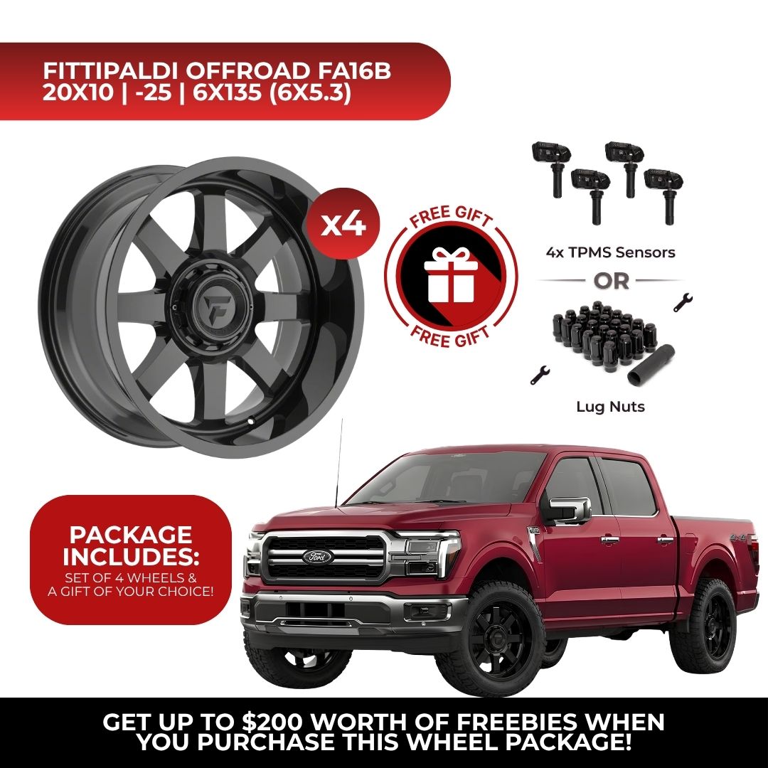Fittipaldi Offroad FA16B 20x10 6x135 4pcs | Fits Ford F-150 | Free TPMS Sensors or Lug Nuts