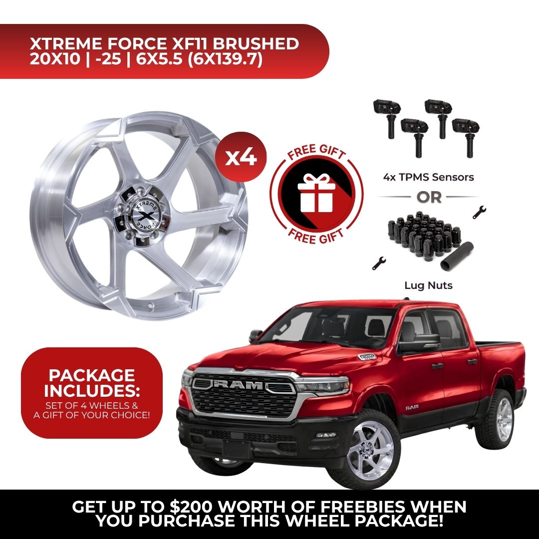 Xtreme Force XF-11 20x10 6x139.7 4pcs | Fits RAM 1500 | Free TPMS Sensors or Lug Nuts