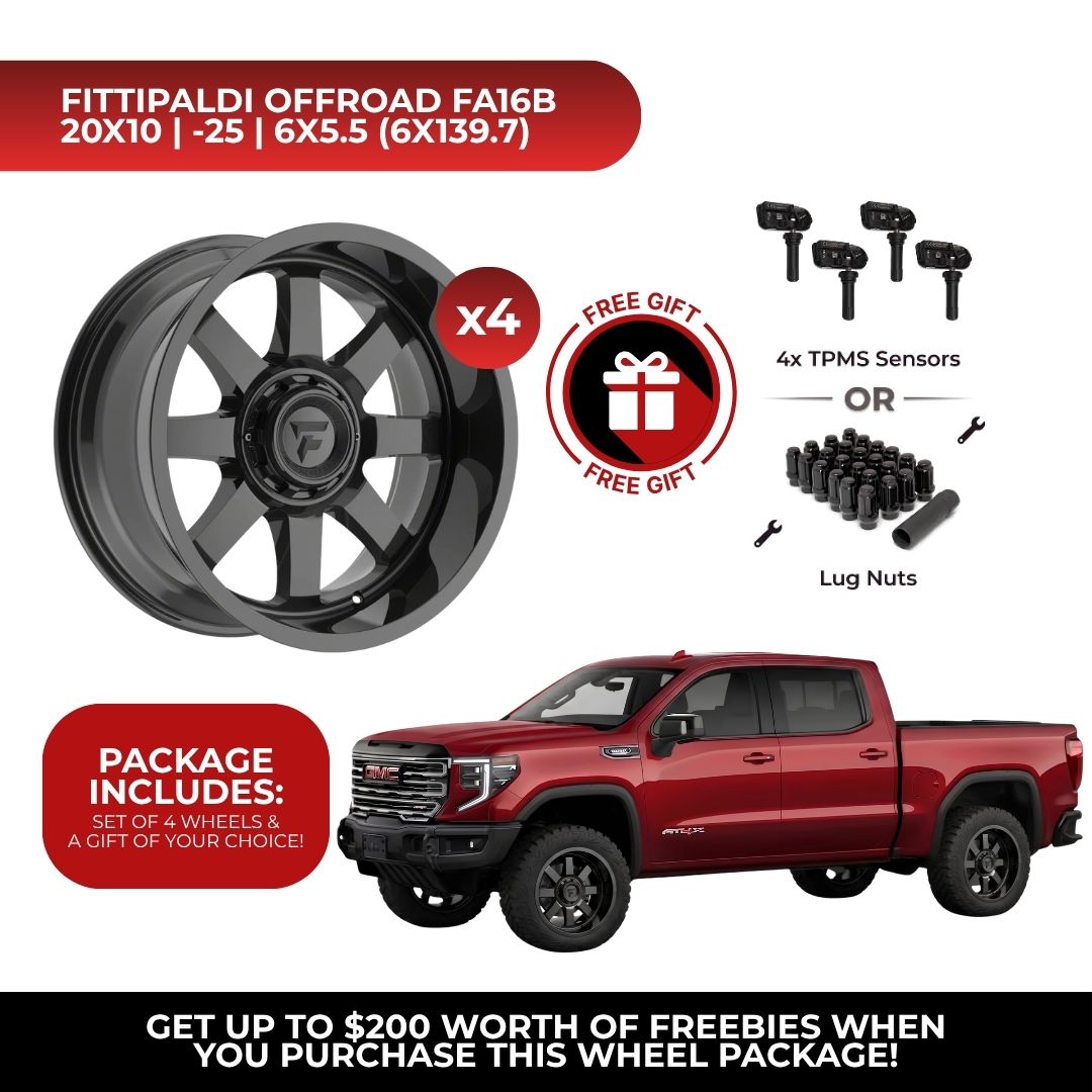 Fittipaldi Offroad FA16B 20x10 6x139.7 4pcs | Fits GMC Sierra 1500 | Free TPMS Sensors or Lug Nuts