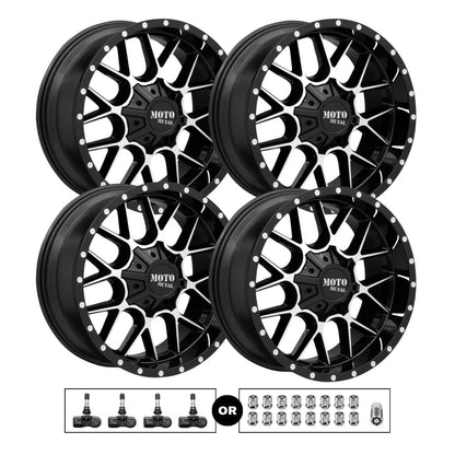 Moto Metal MO986 Siege 20x10 6x139.7 GBM 4pcs | Fits GMC Sierra 1500 | Free TPMS Sensors or Lug Nuts