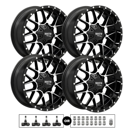 Moto Metal MO986 Siege 20x10 6x139.7 GBM 4pcs | Fits Toyota Tundra | Free TPMS Sensors or Lug Nuts