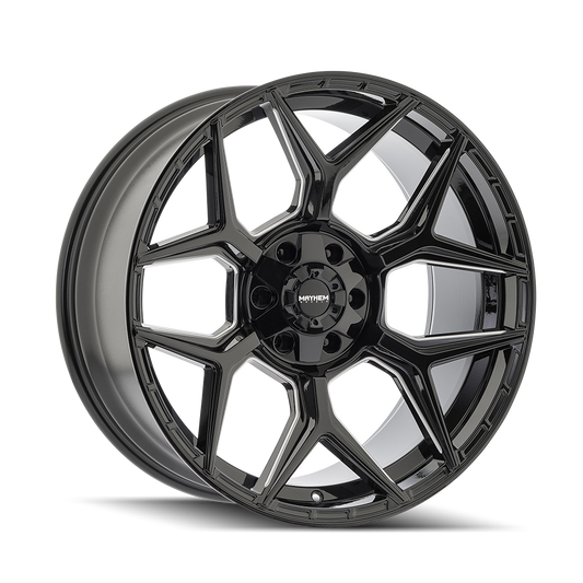 Mayhem 8119 Vanquish - 22x10 -19mm 6x135, 6x139.7 Gloss Black Milled Wheel | 8119-22137M