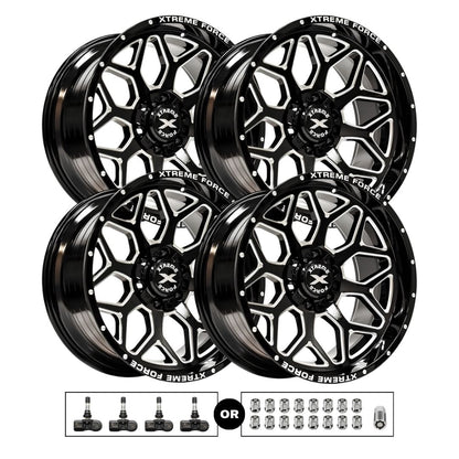 Xtreme Force XF-12 20x10 5x127 4pcs | Fits Jeep Wrangler | Free TPMS Sensors or Lug Nuts