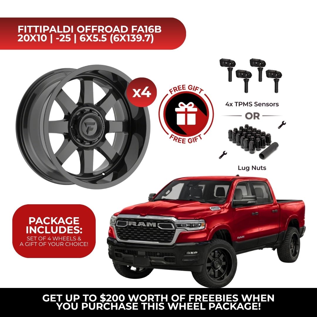 Fittipaldi Offroad FA16B 20x10 6x139.7 4pcs | Fits RAM 1500 | Free TPMS Sensors or Lug Nuts