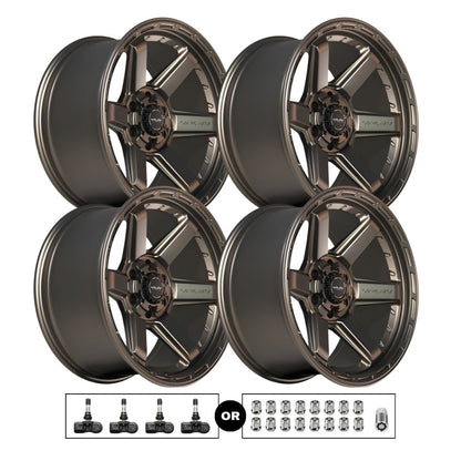 4Play 4P63 20x10 6x135 Bronze 4pcs | Fits Ford F-150 | Free TPMS Sensors or Lug Nuts